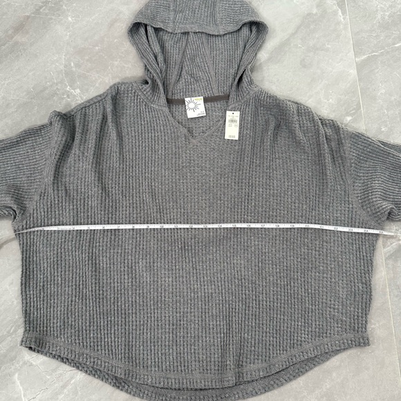 Women’s OFFLINE By Aerie Wow! Waffle Knit Hoodie Pullover Lounge Top Size Small - Picture 14 of 16